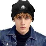 Poker Ace of Spades Knitted Hat, Soft Thermal Winter Beanie for Men & Women Black