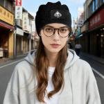 Poker Ace of Spades Knitted Hat, Soft Thermal Winter Beanie for Men & Women Black