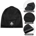 Poker Ace of Spades Knitted Hat, Soft Thermal Winter Beanie for Men & Women Black