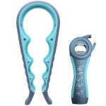 Jar Opener for Seniors with Arthritis,Jar Opener for Weak Hands,5-in-1 Bottle Opener,4-in-1 Can Opener (A-Blue)