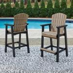Signature Design by Ashley Fairen Trail 30" HDPE Durable Outdoor Barstool, 2 Count, Black & Brown