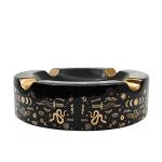 Cigar Ashtray Luxury Ceramic 4 Slot Cigar Holder for Indoor and Outdoor Patio Smoking Large Premium Ashtray by Los Hermanos Diablo (Mystique)