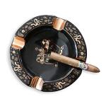 Cigar Ashtray Luxury Ceramic 4 Slot Cigar Holder for Indoor and Outdoor Patio Smoking Large Premium Ashtray by Los Hermanos Diablo (Mystique)