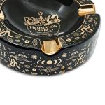 Cigar Ashtray Luxury Ceramic 4 Slot Cigar Holder for Indoor and Outdoor Patio Smoking Large Premium Ashtray by Los Hermanos Diablo (Mystique)