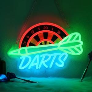 CoolGift Mart Darts Neon Light, Dimmable LED Dart Neon Wall Sign USB Powered, Decorations for Bedroom Living Room Game Room Man Cave Bars Clubs, Birthday Gift for Darts Enthusiasts