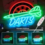 CoolGift Mart Darts Neon Light, Dimmable LED Dart Neon Wall Sign USB Powered, Decorations for Bedroom Living Room Game Room Man Cave Bars Clubs, Birthday Gift for Darts Enthusiasts