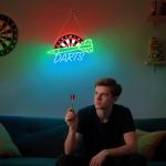 CoolGift Mart Darts Neon Light, Dimmable LED Dart Neon Wall Sign USB Powered, Decorations for Bedroom Living Room Game Room Man Cave Bars Clubs, Birthday Gift for Darts Enthusiasts