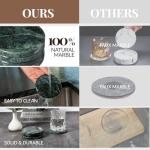 Koville Marble Coaster Set of 4, Round Coasters, 4" Stone Coaster for Drinks Coffee, White Marble Coasters for Coffee Table Home Bar Decor, Heat Resistant, Gift Choice(Green)