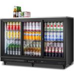 BODEGACOOLER Back Bar Cooler,12 Cu.ft Commercial Beverage Refrigerator with 3 Sliding Glass Doors, Stainless Top,Beverage Fridge Perfect for Beer,Wine,Soda,DOE Approved, With Casters
