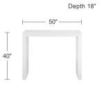 Jessa Modern Minimalist Gloss White Rectangular Counter Bar Table 50" x 18" for Living Room Bedroom Bedside Entryway House Balcony Office Bathroom