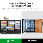 BODEGACOOLER Back Bar Cooler,12 Cu.ft Commercial Beverage Refrigerator with 3 Sliding Glass Doors, Stainless Top,Beverage Fridge Perfect for Beer,Wine,Soda,DOE Approved, With Casters