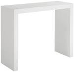 Jessa Modern Minimalist Gloss White Rectangular Counter Bar Table 50" x 18" for Living Room Bedroom Bedside Entryway House Balcony Office Bathroom