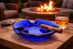 FESS Products Trident Blue Cigar Ashtray Large 6.5"