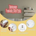 Welcome Foolish Mortals Neon Sign,Dimmable Spooky Gothic Haunted Mansion Coffin LED Neon Signs for Wall Decor,USB Powered Led Neon Light for Halloween Party Haunted House Man Cave Birthday Gifts(16.1*9.4in) (Red)