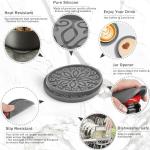 Silicone Coasters for Drinks,Resistant Reusable Drink Coasters-Great Gift for Birthday, Housewarming,Room Decor,Holiday Party (*2-Gray)