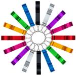 cnomg 16 pcs 8 Colored Metal Bottle Opener, Split Key Ring Chain Keychain Bulk Aluminum Pocket Claw Bar Soda Beverage Beer Bottle Opener