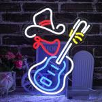 LULANMP Cowboy Hat Neon Sign for Wall Decor Guitar Neon Light Beer Bar Sign Music Neon Signs LED Sign Neon Lights for Wall Art LED Neon for Home Bar Pub Shop Party Bar Led Sign(16.5"*12.9")