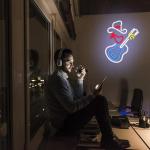 LULANMP Cowboy Hat Neon Sign for Wall Decor Guitar Neon Light Beer Bar Sign Music Neon Signs LED Sign Neon Lights for Wall Art LED Neon for Home Bar Pub Shop Party Bar Led Sign(16.5"*12.9")