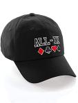 Daxton Poker Holdem Lucky Cards Baseball Unstructured Cap, Black Hat, All-in