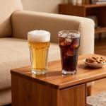 Komost 22oz Plastic Beer Mugs Set of 2, Reusable Water Drinking Glasses for Party Bar Home Hotel, Perfect for Beer Cocktail Juice Beverages