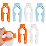 6-Pack Plastic Bottle Cap Opener, 3-in-1 Multi-Purpose Gripper Water Bottle Opener for Arthritic Hands, Easy-Twist Jar Opener Tool for Kitchen, Camping & Outdoor Use (Orange, Blue, White)