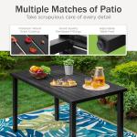 PHI VILLA 5 Piece Patio Bar Set,Outdoor Bar Table and Chairs Set, Strong and Heavy Duty Outdoor Bar Set with Cushion and Pillow，4PC Swivel Bar Stools with Rectangular Bar Height Table