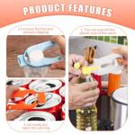 6-Pack Plastic Bottle Cap Opener, 3-in-1 Multi-Purpose Gripper Water Bottle Opener for Arthritic Hands, Easy-Twist Jar Opener Tool for Kitchen, Camping & Outdoor Use (Orange, Blue, White)