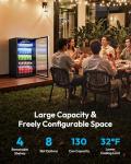 EUHOMY Mini Fridge 130 Can Beverage Refrigerator Cooler Glass Door for Soda Wine Beer, Beverage Cooler for Home, Bar, Office with Digital Temperature Control Adjustable Shelves, 3.2 Cu.Ft, Silver