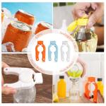 6-Pack Plastic Bottle Cap Opener, 3-in-1 Multi-Purpose Gripper Water Bottle Opener for Arthritic Hands, Easy-Twist Jar Opener Tool for Kitchen, Camping & Outdoor Use (Orange, Blue, White)