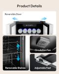 EUHOMY Mini Fridge 130 Can Beverage Refrigerator Cooler Glass Door for Soda Wine Beer, Beverage Cooler for Home, Bar, Office with Digital Temperature Control Adjustable Shelves, 3.2 Cu.Ft, Silver