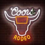 ADS JIE Western Decor Cowboy Neon Sign - 9 Brightness Adjustments Usb Powered, Cow Skull Light, Sign Beer, Bar Club Bull Led Wall Decor