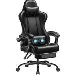 Homall Gaming Chair, Video Game Chair with Footrest and Massage Lumbar Support, Ergonomic Computer Chair Height Adjustable with Swivel Seat and Headrest (Dark Black)