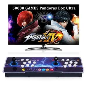 RegiisJoy 50000 in 1 Pandoras Box Ultra Arcade Game Console , Retro Game Machine for PC & Projector & 4K TV, 3D Games, Search/Save/Load/Pause Games, 1280X720,256G TF