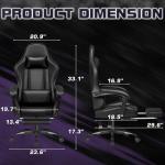 Homall Gaming Chair, Video Game Chair with Footrest and Massage Lumbar Support, Ergonomic Computer Chair Height Adjustable with Swivel Seat and Headrest (Dark Black)