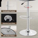 Adjustable Bar Stools Set of 2 in Leather