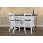 Pemberly Row 78" Farmhouse Wood Bar Unit with Foot Rail, Adjustable Shelves, Removable Wine Rack, Stemware Storage, in Espresso Finish