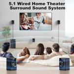 Bobtot Surround Sound Systems Home Theater System - 800 Watts Peak Power 6.5" Subwoofer 5.1/2.1 Wired Stereo Speakers Strong Bass with ARC Optical AUX Bluetooth Input