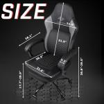 LEMBERI Big and Tall Gaming Chair 400lb Weight Capacity,Gamer Chairs for Adults,Video Game Chair wth Footrest,Racing Style Computer Gamer Chair with Headrest and Lumbar Support (Gray)
