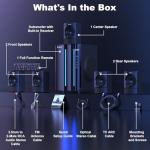 Bobtot Surround Sound Systems Home Theater System - 800 Watts Peak Power 6.5" Subwoofer 5.1/2.1 Wired Stereo Speakers Strong Bass with ARC Optical AUX Bluetooth Input