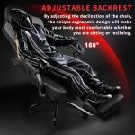 LEMBERI Big and Tall Gaming Chair 400lb Weight Capacity,Gamer Chairs for Adults,Video Game Chair wth Footrest,Racing Style Computer Gamer Chair with Headrest and Lumbar Support (Gray)