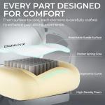 Dowinx Big and Tall Gaming Chair, Suede Fabric Game Chair with Pocket Spring Cushion, High Back Gamer Chair Ergonomic with Footrest for Adults Office, 440LBS, White