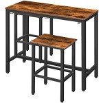 Industrial Bar Table and Stool Set for Small Spaces