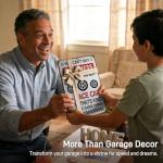 ALREAR Garage Signs - F1 Race Car Posters for Man Cave Decor - Funny Metal Sign Vintage Cars Room Decor for Boys - Racing Gifts for Men 12x8 Inch