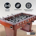 Hathaway Millenium Pro Series 55 inch Foosball Table Adult Size for Family Rec Room - With Smooth Playfield, Dual Abacus Scoring, Auto Ball Return, Sturdy Leg Levelers & Foosball Balls – Mahogany
