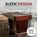 Hathaway Millenium Pro Series 55 inch Foosball Table Adult Size for Family Rec Room - With Smooth Playfield, Dual Abacus Scoring, Auto Ball Return, Sturdy Leg Levelers & Foosball Balls – Mahogany