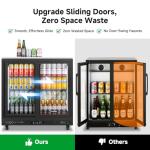BODEGACOOLER Back Bar Cooler,7.7 Cu.ft Commercial Beverage Refrigerator with 2 Sliding Glass Doors, Stainless Top,Beverage Fridge Perfect for Beer,Wine,Soda,DOE Approved