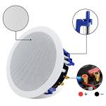 Herdio 5.25 Inch Bluetooth Ceiling Speakers Max Power 600W 2-Way Flush Mount Plus Wall Mount Amplifier Receiver Suitable for Home Theater Bathroom Living Room Kitchen Office(4 Speakers)