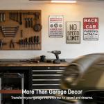 ALREAR Garage Signs - F1 Race Car Posters for Man Cave Decor - Funny Metal Sign Vintage Cars Room Decor for Boys - Racing Gifts for Men 12x8 Inch