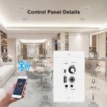 Herdio 5.25 Inch Bluetooth Ceiling Speakers Max Power 600W 2-Way Flush Mount Plus Wall Mount Amplifier Receiver Suitable for Home Theater Bathroom Living Room Kitchen Office(4 Speakers)