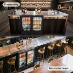 BODEGACOOLER Back Bar Cooler,7.7 Cu.ft Commercial Beverage Refrigerator with 2 Sliding Glass Doors, Stainless Top,Beverage Fridge Perfect for Beer,Wine,Soda,DOE Approved